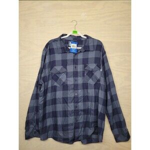 Hurley Men's SZ XXL Buffalo Plaid Flannel Shirt Long Sleeve Blue Pockets New